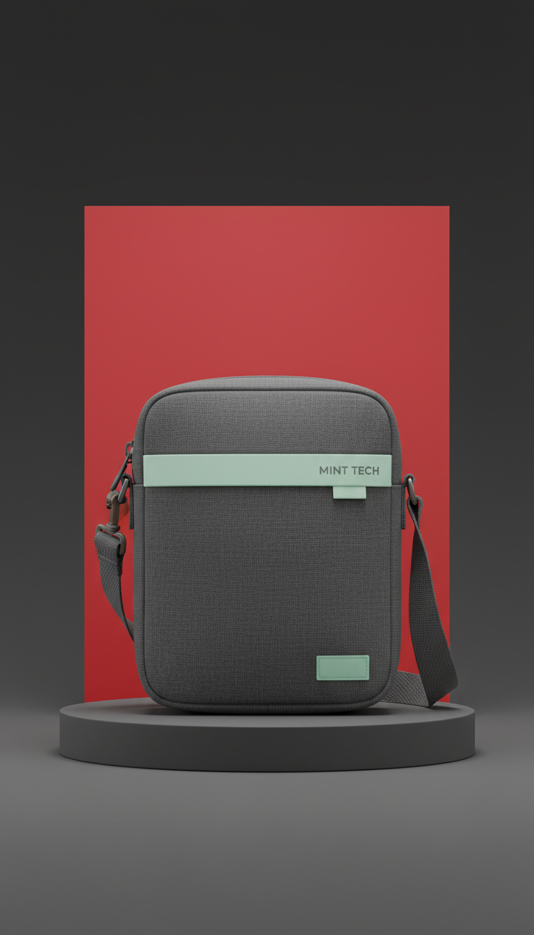 Mint Tech Crossbody Bag, Compact Design