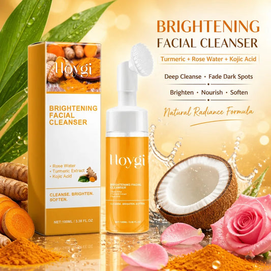 Turmeric Cleanser Moisturizing Facial Brightening Facial Cleanser Foam Brush Cleaning Moisturizing Whitening and Beautifying
