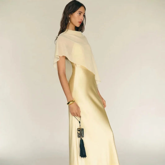 Sleeveless Fitted Maxi Dress Two Piece Set With Shawl