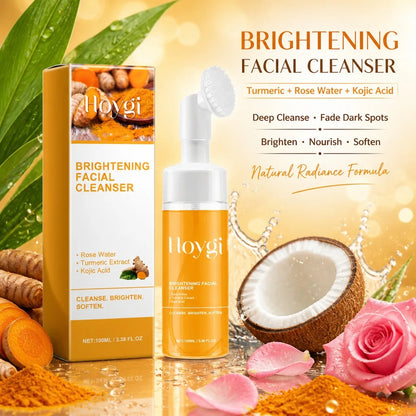 Turmeric Cleanser Moisturizing Facial Brightening Facial Cleanser Foam Brush Cleaning Moisturizing Whitening and Beautifying