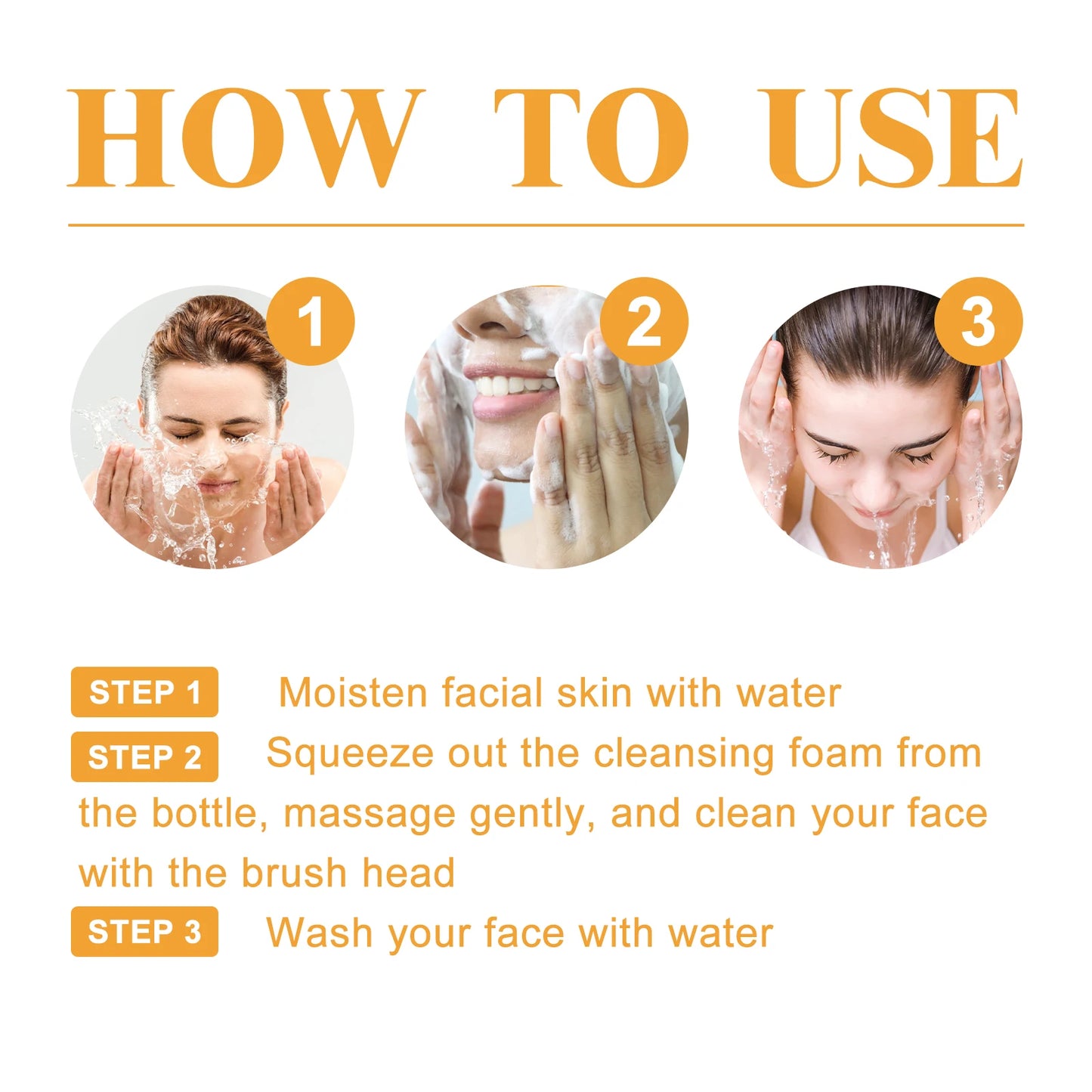 Turmeric Cleanser Moisturizing Facial Brightening Facial Cleanser Foam Brush Cleaning Moisturizing Whitening and Beautifying