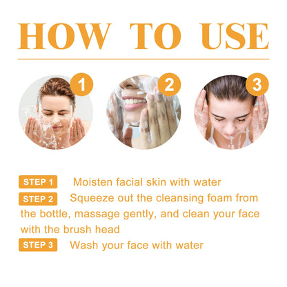 Turmeric Cleanser Moisturizing Facial Brightening Facial Cleanser Foam Brush Cleaning Moisturizing Whitening and Beautifying