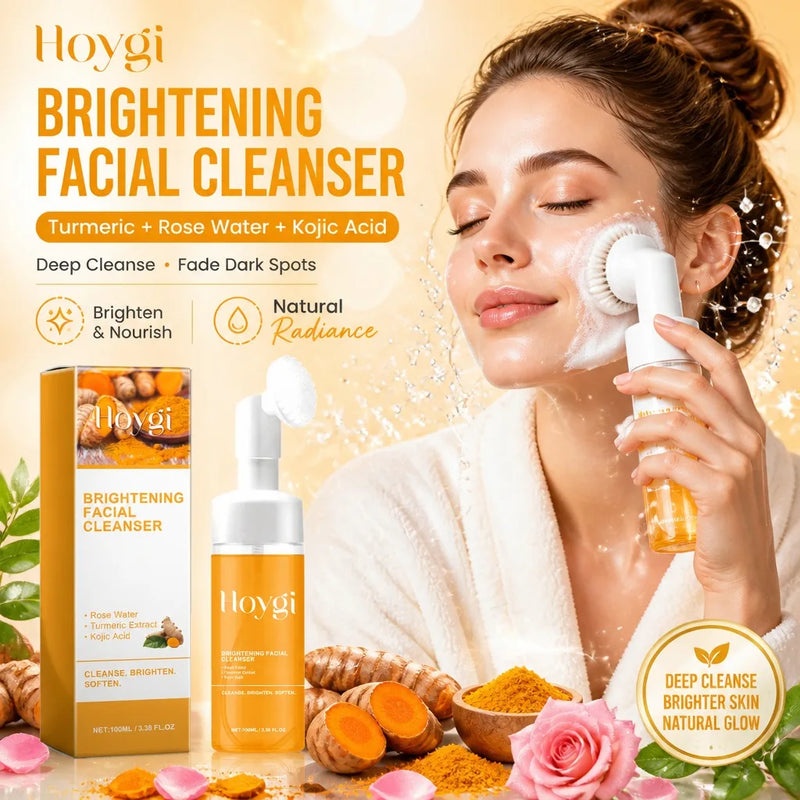 Turmeric Cleanser Moisturizing Facial Brightening Facial Cleanser Foam Brush Cleaning Moisturizing Whitening and Beautifying