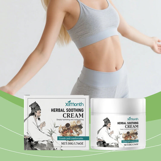 Skin care cream with herbal ingredients, refreshing and moisturizing, gentle, hydrating, and protecting body skin