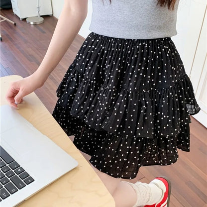 Women Clothes Fashion Summer New Style High Waist Temperament Trend Round A-line Skirt Loose Short Skirt Cake Half Skirt