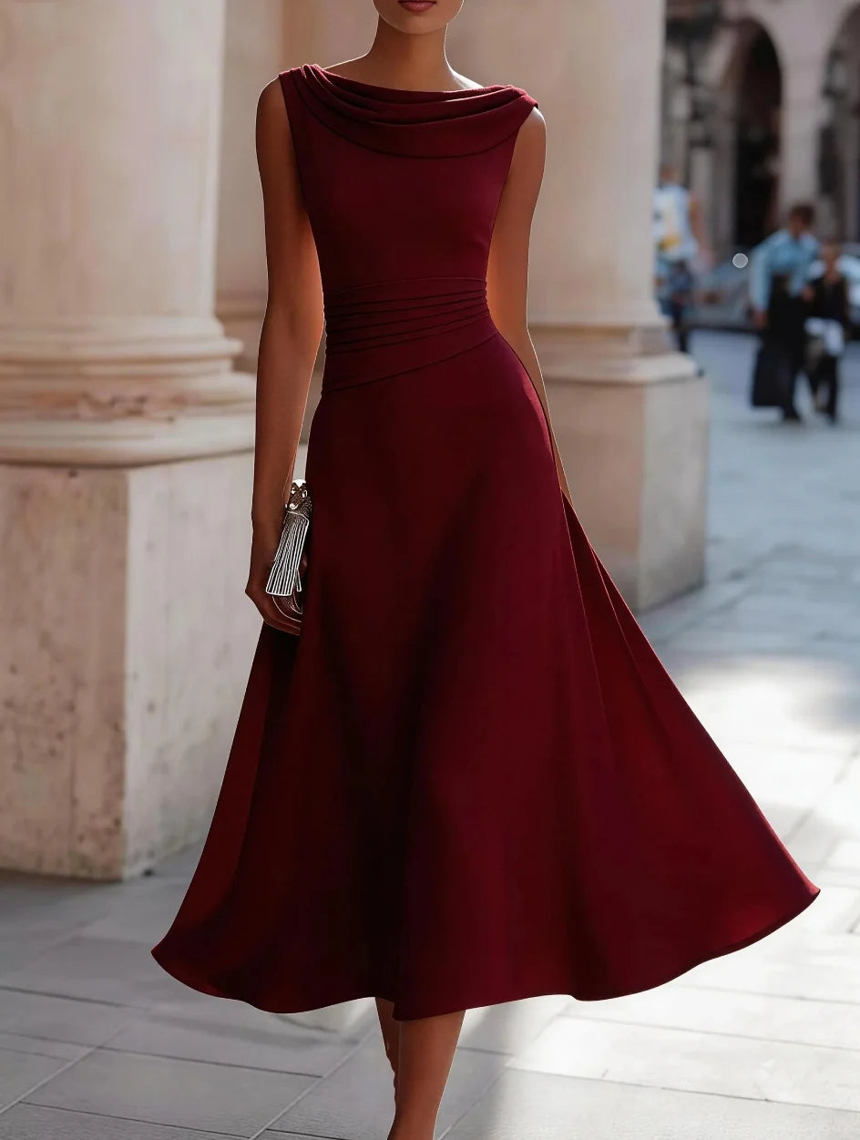 Chiffon Midi Dress for Cocktail Party