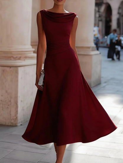 Chiffon Midi Dress for Cocktail Party