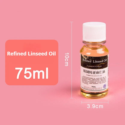 75/280/500ml Linseed Medium for Oil Paintings Odorless Turpentine/Toner Oil/Polish Retouch/Gloss Varnish Art Painting Supplies