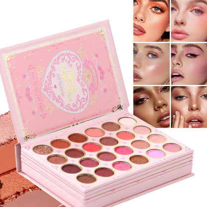 5 Layers All In One Makeup Book Palette,48 Eyeshadow+6 Blush+Contour Highlight Brow Pomade+6 Lipstick Full Face Makeup Kit