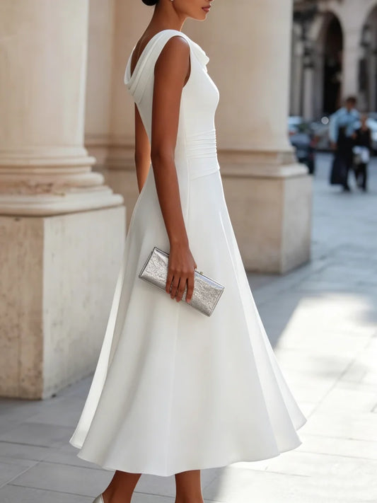 Chiffon Midi Dress for Cocktail Party