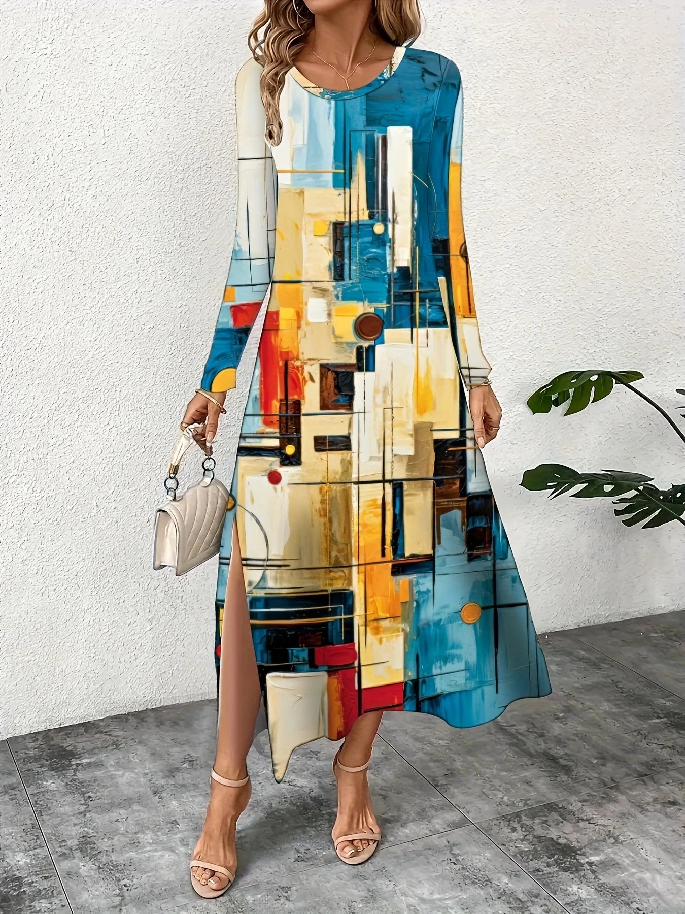 Fashion Elegant Women Dress Loose Casual Dress Women Printed Dress New Temperament