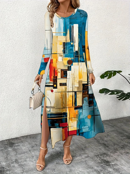 Fashion Elegant Women Dress Loose Casual Dress Women Printed Dress New Temperament