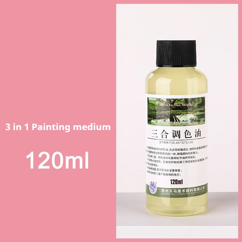 75/280/500ml Linseed Medium for Oil Paintings Odorless Turpentine/Toner Oil/Polish Retouch/Gloss Varnish Art Painting Supplies
