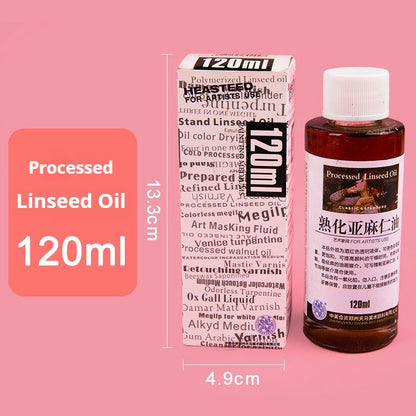 75/280/500ml Linseed Medium for Oil Paintings Odorless Turpentine/Toner Oil/Polish Retouch/Gloss Varnish Art Painting Supplies