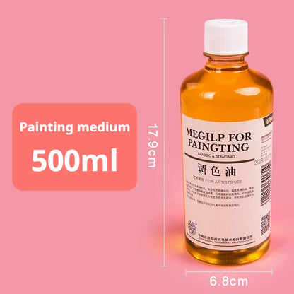 75/280/500ml Linseed Medium for Oil Paintings Odorless Turpentine/Toner Oil/Polish Retouch/Gloss Varnish Art Painting Supplies