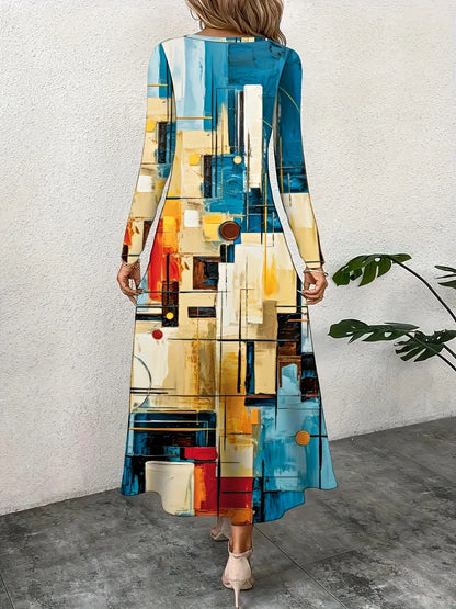 Fashion Elegant Women Dress Loose Casual Dress Women Printed Dress New Temperament