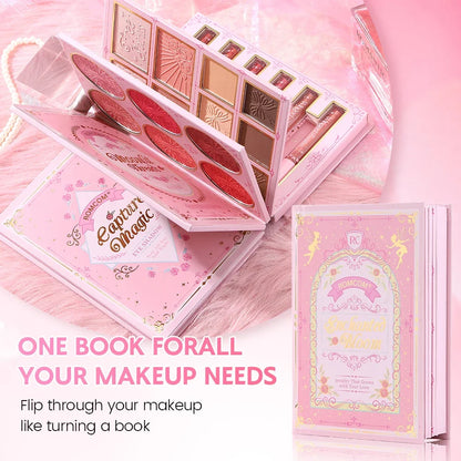 5 Layers All In One Makeup Book Palette,48 Eyeshadow+6 Blush+Contour Highlight Brow Pomade+6 Lipstick Full Face Makeup Kit