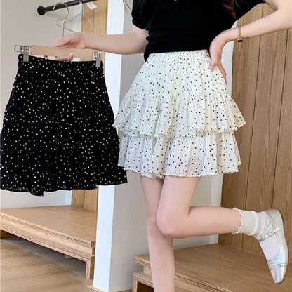 Women Clothes Fashion Summer New Style High Waist Temperament Trend Round A-line Skirt Loose Short Skirt Cake Half Skirt