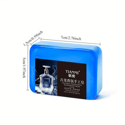 2PCS Men's Cologne Soap, Three in One for Washing Hair, Face, and Bath, Cleanses and Bathes the Whole Body, Moisturizes