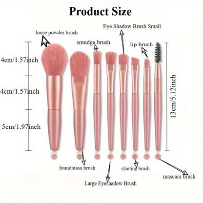 Makeup Brush Complete Set of Small 8 Beauty Tools Portable Set Eye Shadow Brush Foundation Make-up Brush Powder Blusher Brush