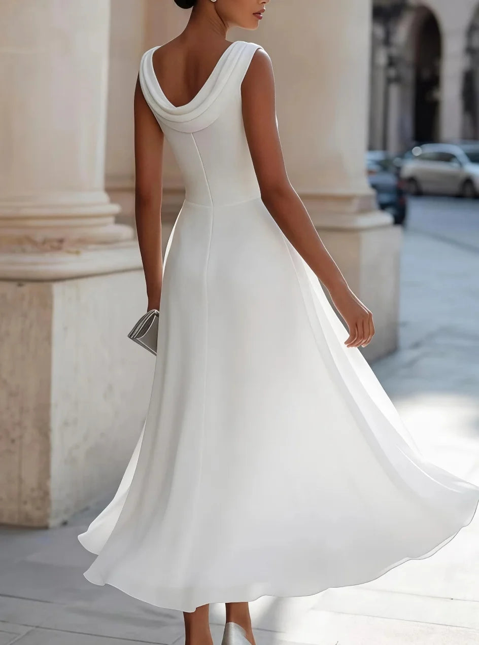 Chiffon Midi Dress for Cocktail Party